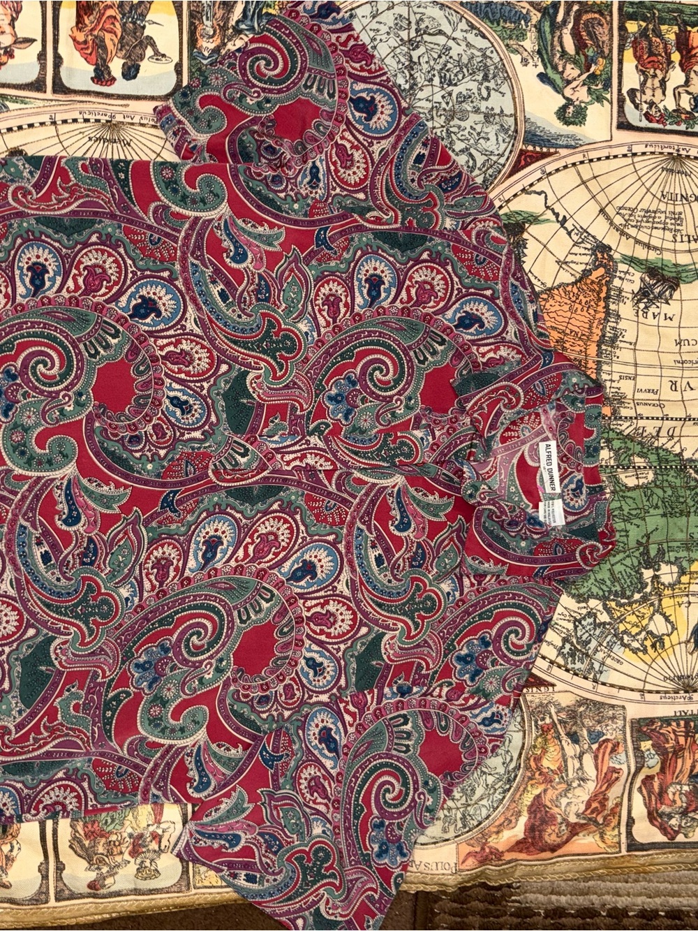Paisley Print Blouse in Red, Green & Blue